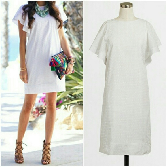 J. Crew Dresses & Skirts - J Crew Swiss Dot Flounce Sleeve Dress